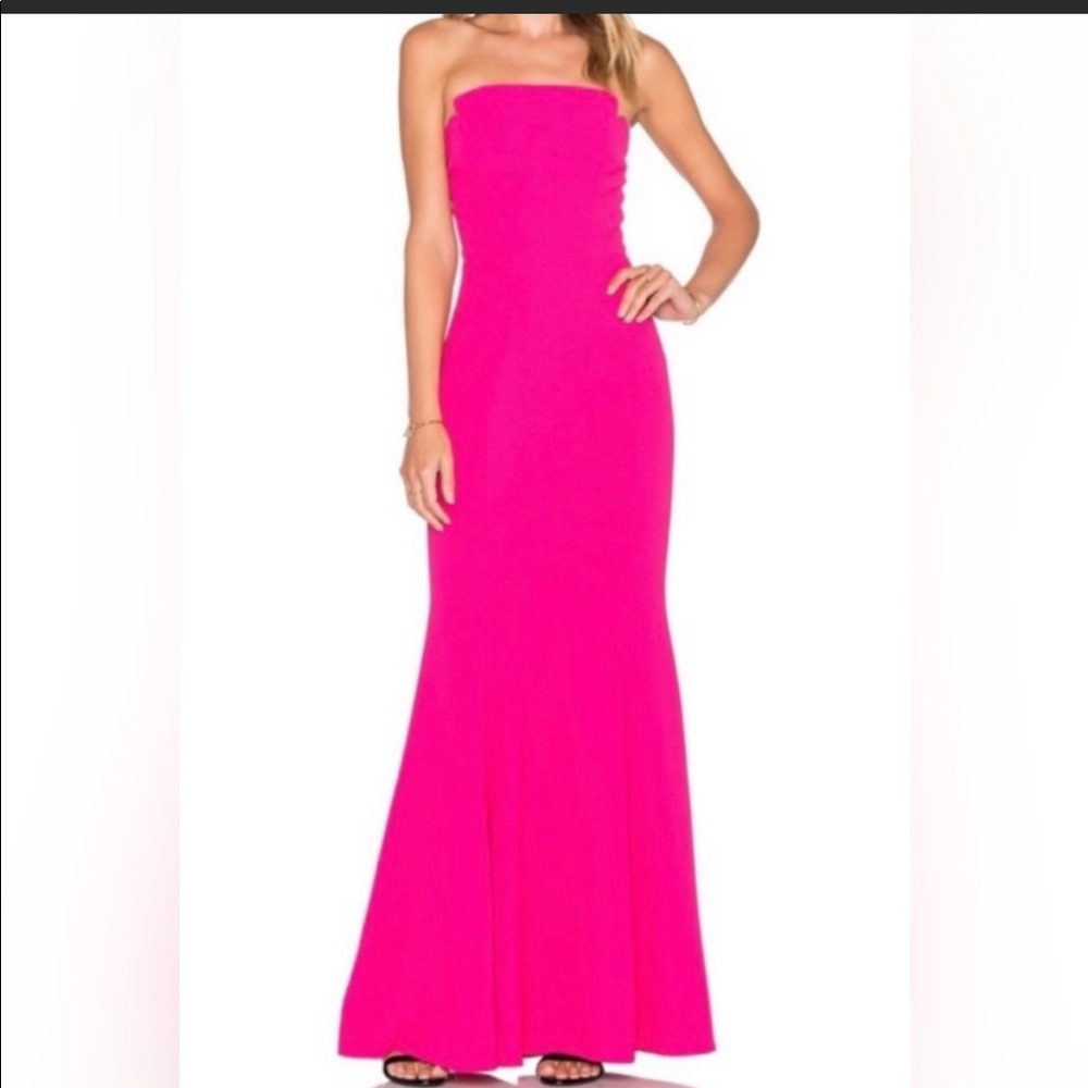 Revolve Hot Pink Strapless Dress - Gem Revolve Hot Pink Strapless Dress - Gem
